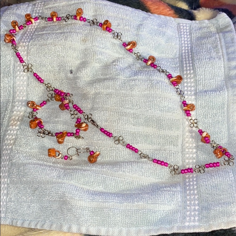 Columbia Made Earrings, Bracelet, and Necklace Set